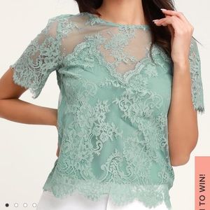 Lulu’s Sage green lace top
